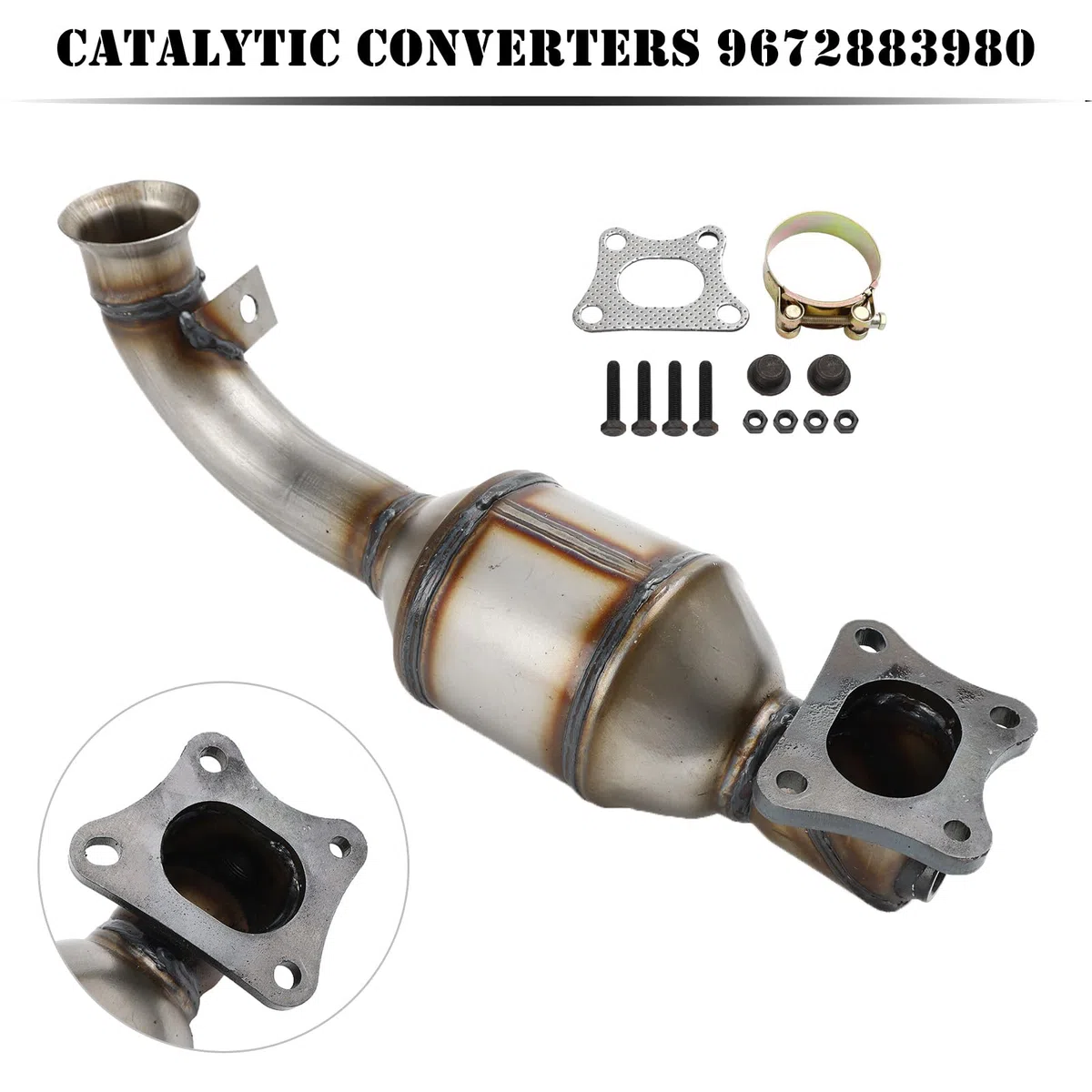 Topteng Catalytic Converter 9822117480 Apto para Peugeot 108 208 301 308 II Apto para Citroen C1 C3 C4 DS3 1.2 VTi