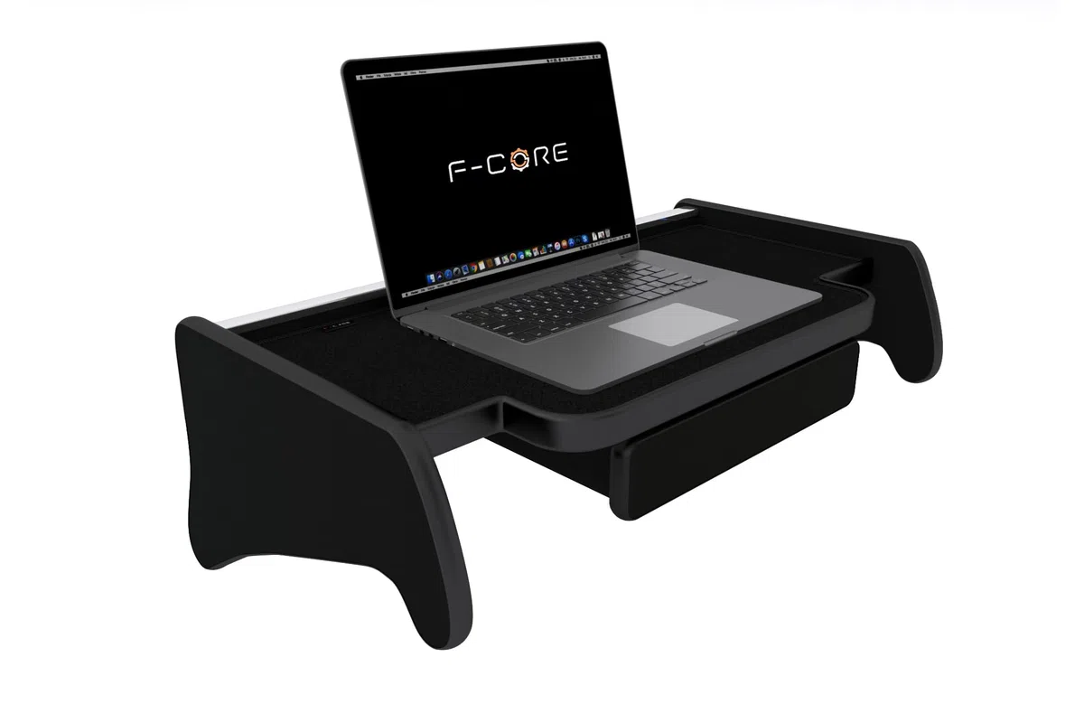 F-CORE Mesas al salpicadero camión Compatible con Man TGA 01.00-12.10 Central con cajón Cabina XXL Negro