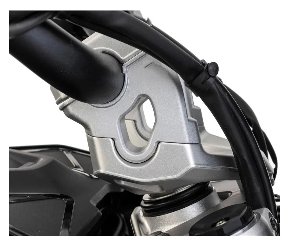 CNC Aluminio Alzas Manillar Motocicleta Abrazadera de elevación para Manillar de Motocicleta de Aluminio CNC para BMW R 1300 GS R1300GS 2024-(Silver)