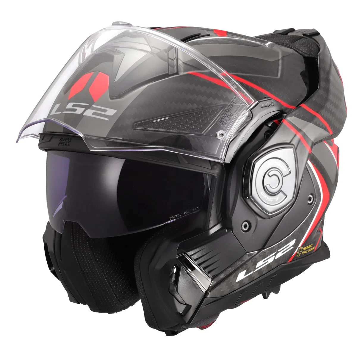 LS2, Casco Moto Modular ADVANT X CARBON FUTURE II Gloss Red, L