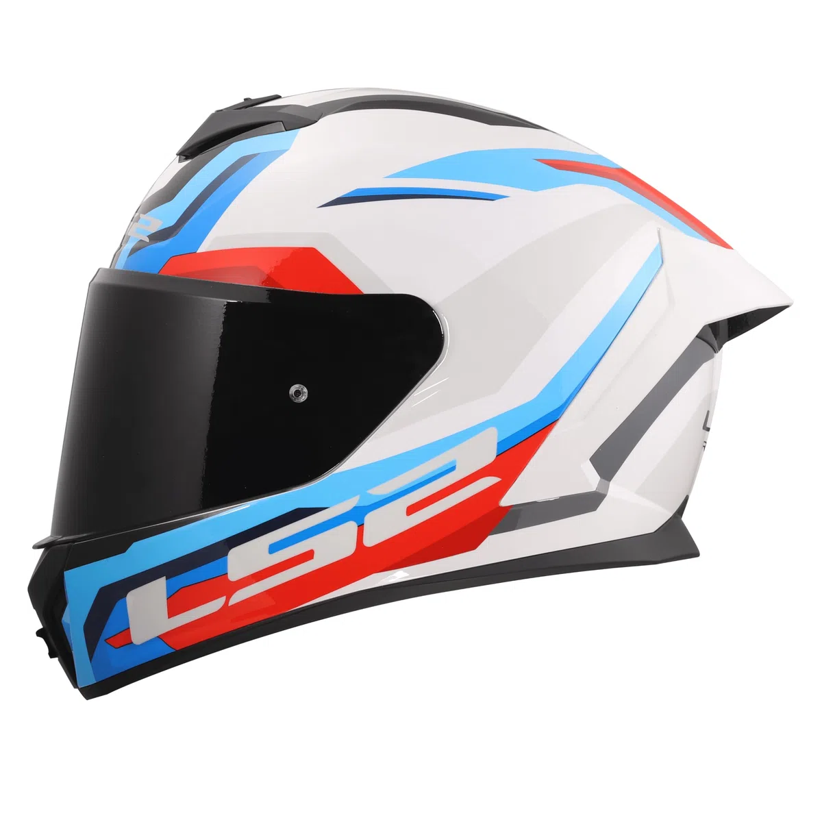 LS2, Casco Moto Integral RAPID III HYPER White Blue Red, M