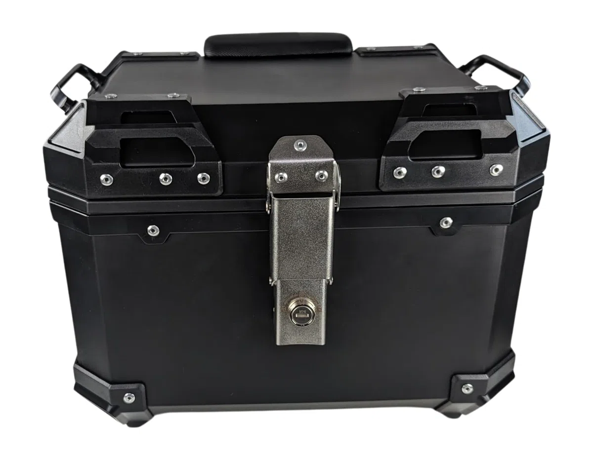Mlink Baúl de Moto Universal 36L con Respaldo Lumbar ABS Negro Cuadrado Cerradura con Llave Carga Máx 15kg