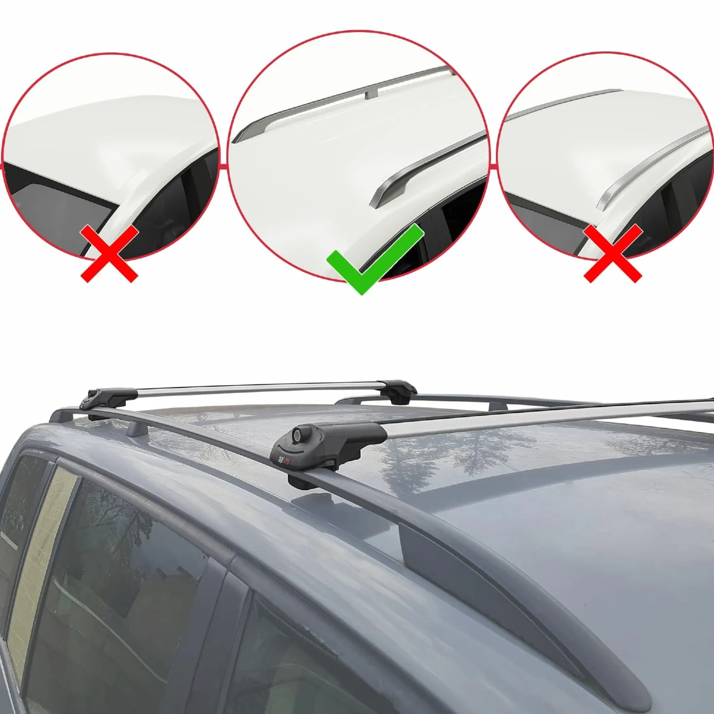 Compatible con Mercedes Clase M (W163) 1998 – 2005 Barras portaequipajes ACE-1, color gris