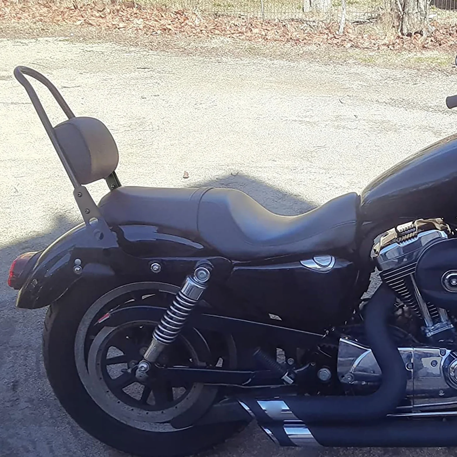 Respaldo de pasajero desmontable con barra de apoyo para motocicleta, con almohadilla, compatible con Harley Sportster Iron 883, XL883N, 1200, 2004-2022