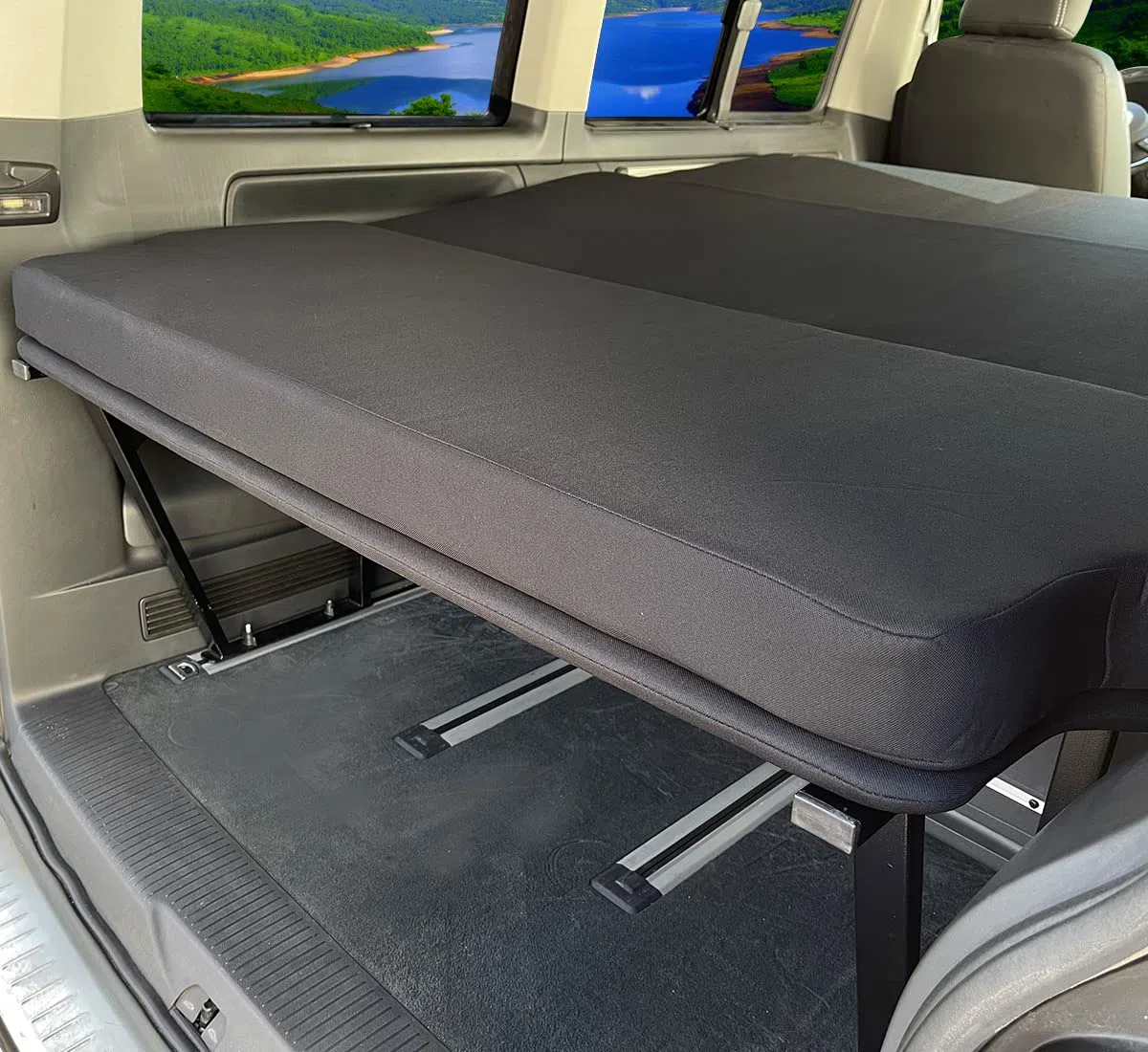 BREMER SITZBEZÜGE Colchón Plegable Compatible con VW T5 T6 T6.1 Transporter Caravelle colchón Plegable Camping Accesorios Camper Accesorios Autocaravana Accesorios colchón Dormir Agradable TSP