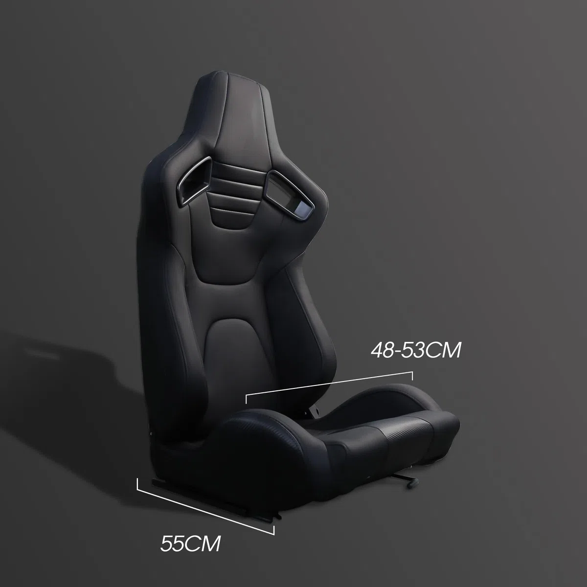M MODAUTO Asiento Deportivo Coche,Semibaquet Ajustable,Ríeles incluidos,Conductor y Pasajero, para Coche y Simulador de Conducción,Modelo N775L,Asiento Negro con Carbono