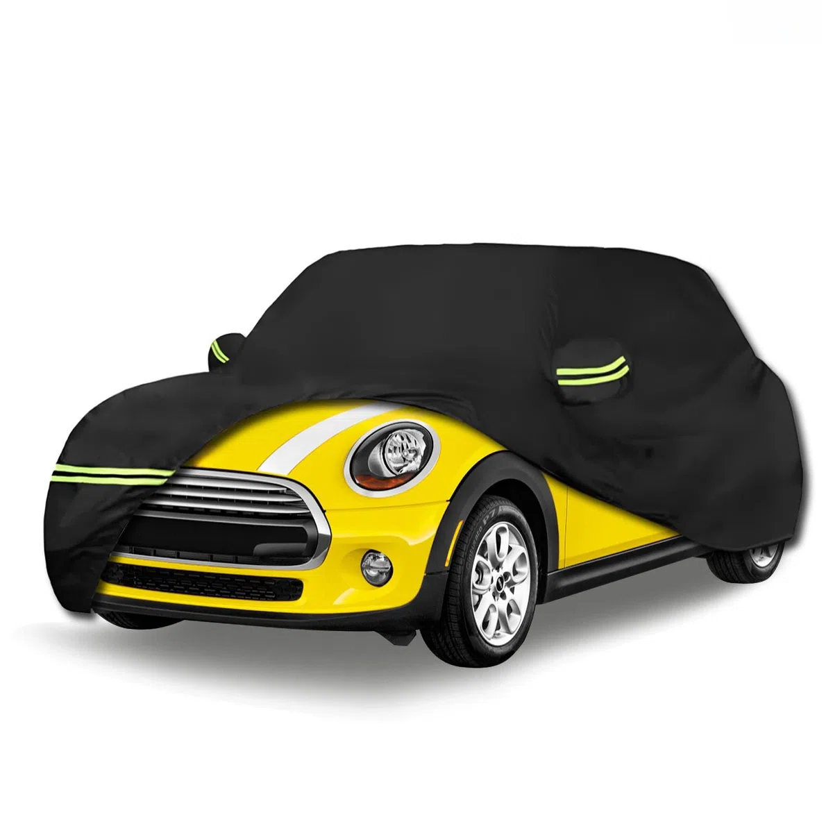 Fundas Impermeables de Coche para Mini Cooper/Cooper S 210T 2002-2021 (Negro) 210T, Personalizadas, 6 Capas, Resistente, Impermeable, protección para Todo Tipo de Clima para Exteriores