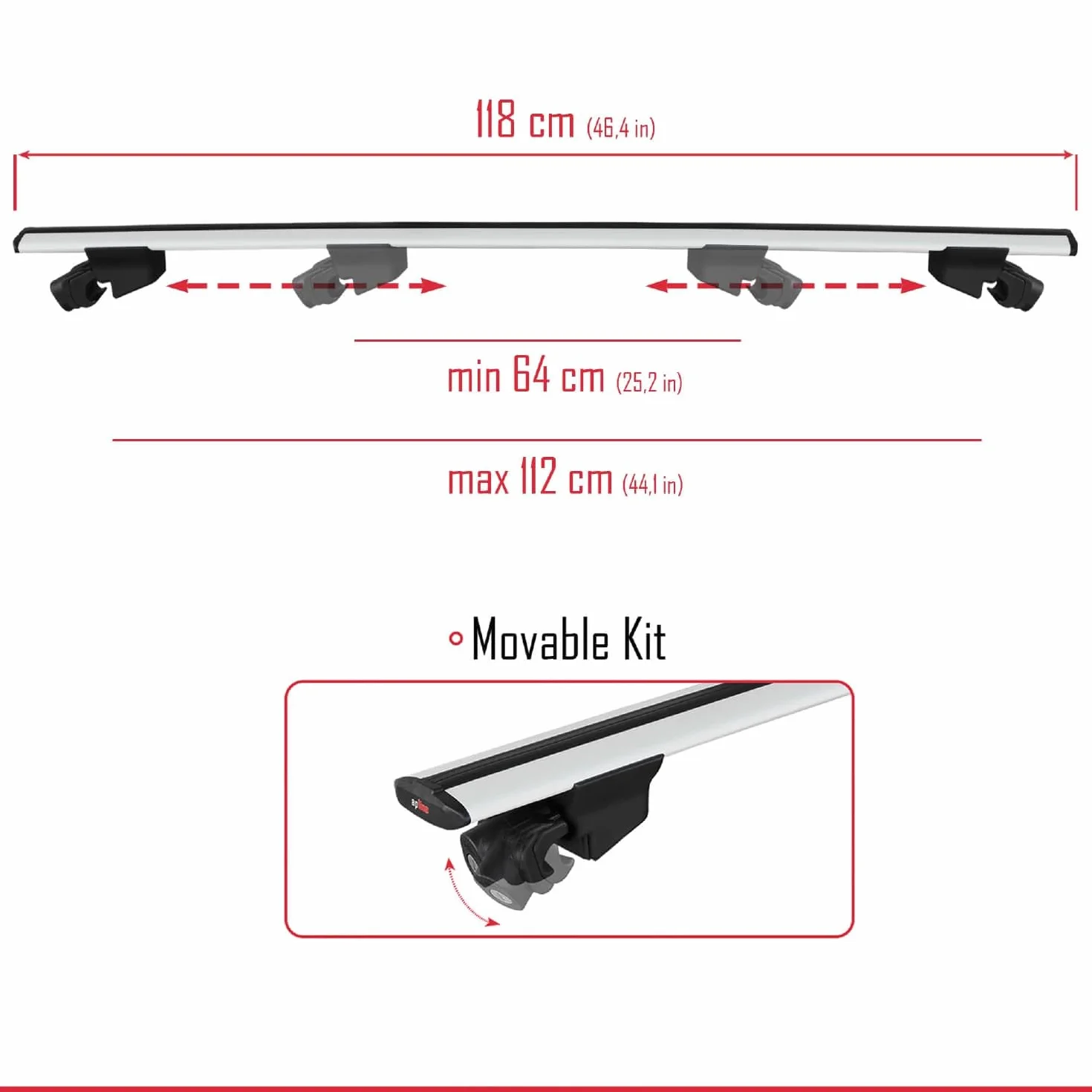 Compatible con Seat Altea XL (5P) 2006-2015 Modelo Hook Barra de Techo Auto Portaequipajes Barras Transversales Gris Aluminio 2 Barras
