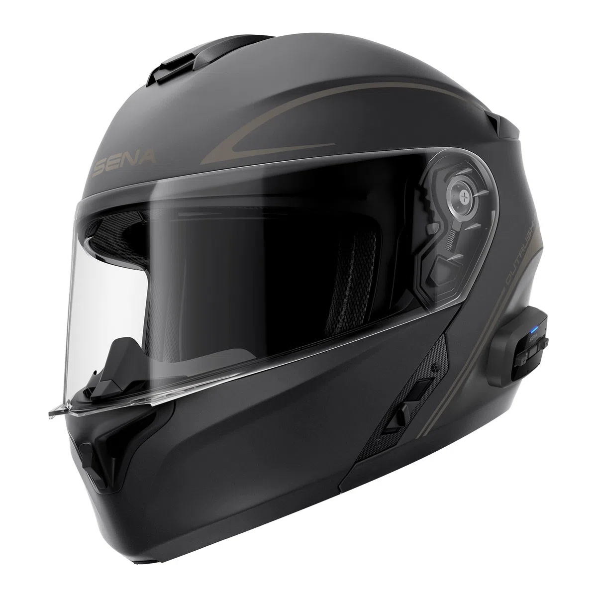 Sena Casco Modular Outrush R con tecnología Bluetooth y Sistema de comunicación Intercom (Negro, XL)