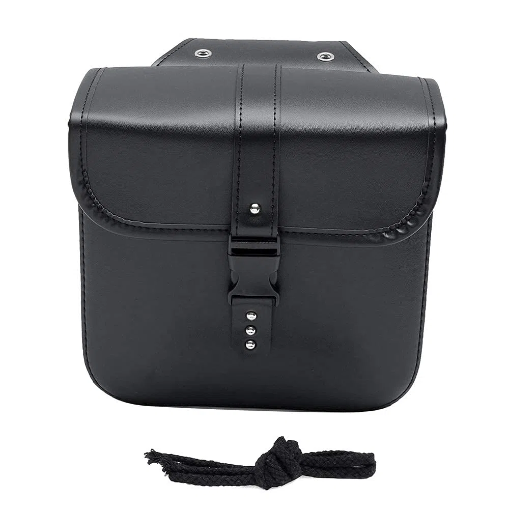 1 par de Alforjas Laterales de la Motocicleta PU Cuero Sanddlebag Impermeable Lado de la Motocicleta Equipaje Negro