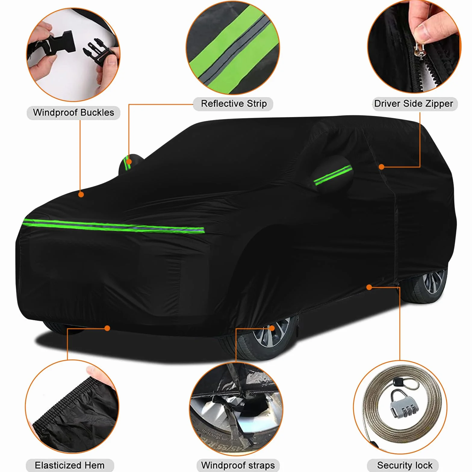Funda impermeable para el coche, apta para Land Rover Range Rover Sport 2005-2024, cubierta completa para coche, cubierta de coche, cubierta de invierno y verano para sol, nieve, lluvia, polvo