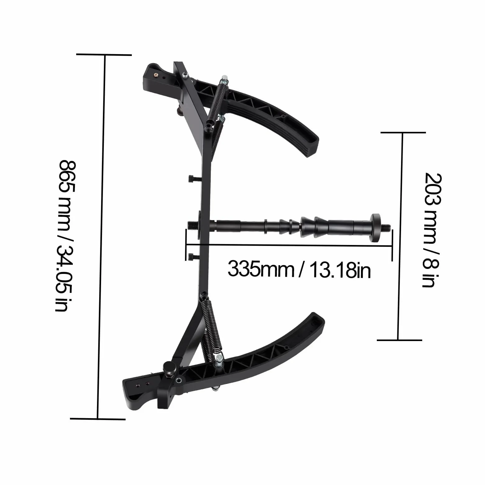 Máquina equilibradora de ruedas de motocicleta con adaptador y abrazadera de neumáticos, incluye varilla de rosca de 14 mm y juego de bloques de plomo, ideal para talleres de reparación