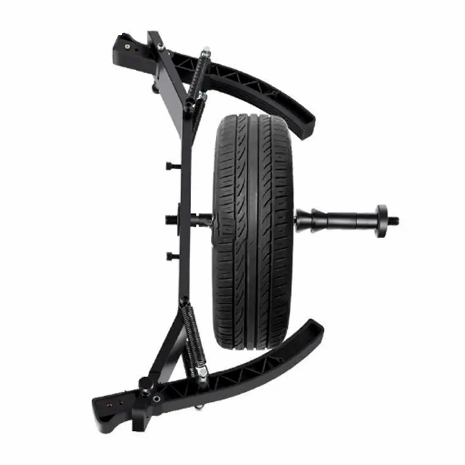Máquina equilibradora de ruedas de motocicleta con adaptador y abrazadera de neumáticos, incluye varilla de rosca de 14 mm y juego de bloques de plomo, ideal para talleres de reparación