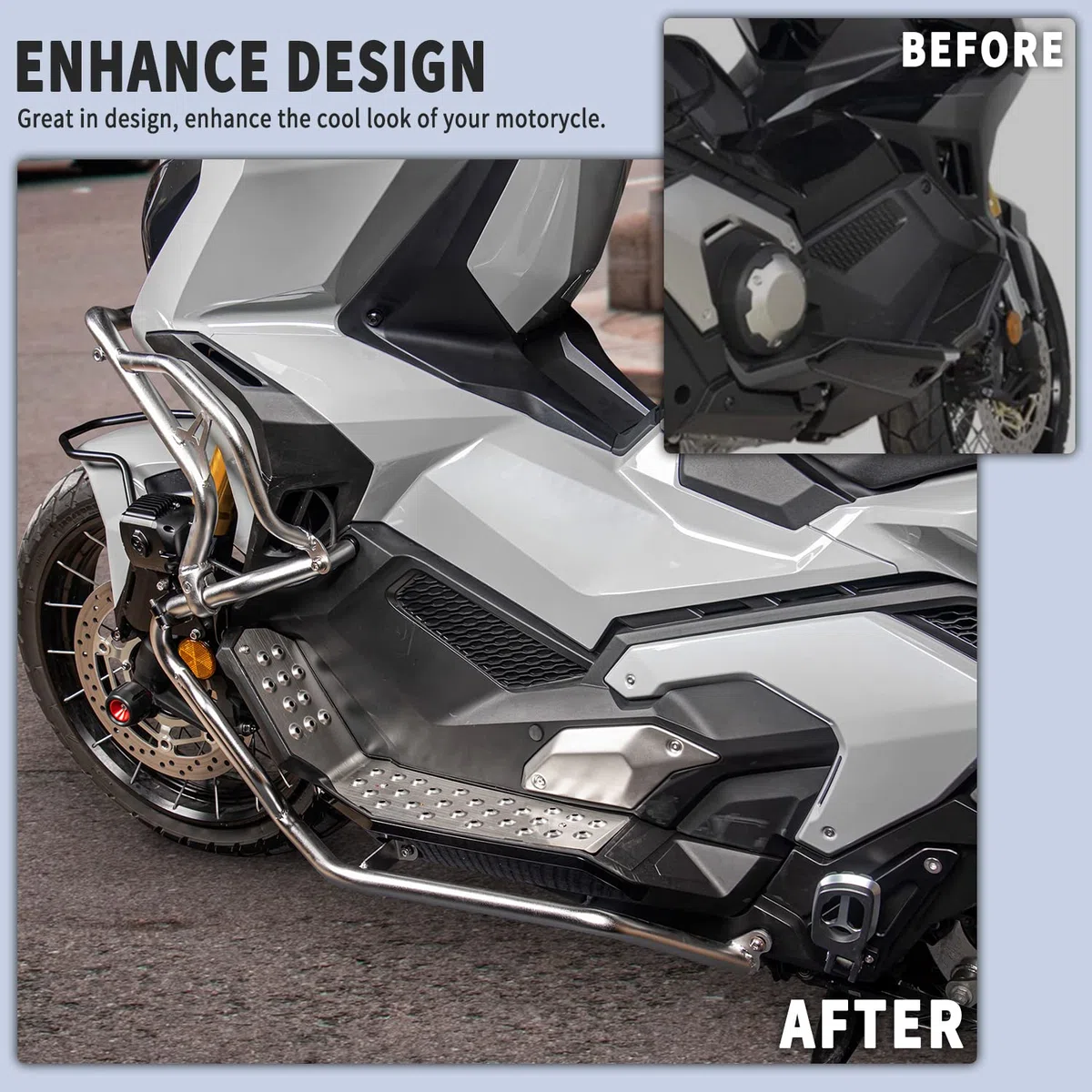 Protector de parachoques de motor de motocicleta barra de choque de autopista X ADV 750 Protector de parachoques contra caídas para Honda X-ADV 750 X ADV750 X ADV X-ADV ADV 750 21-23 (Bajo-Plata)