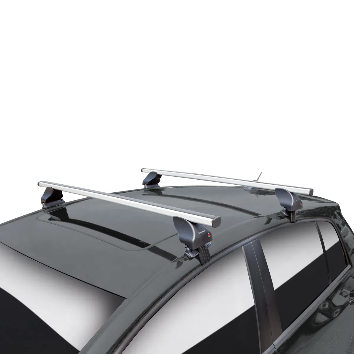 Twinny Load K02842599 Juego Techo de Aluminio A99 para diverso Modelos con Barras longitudinales Cerrados o pequeños Abiertos, Plata
