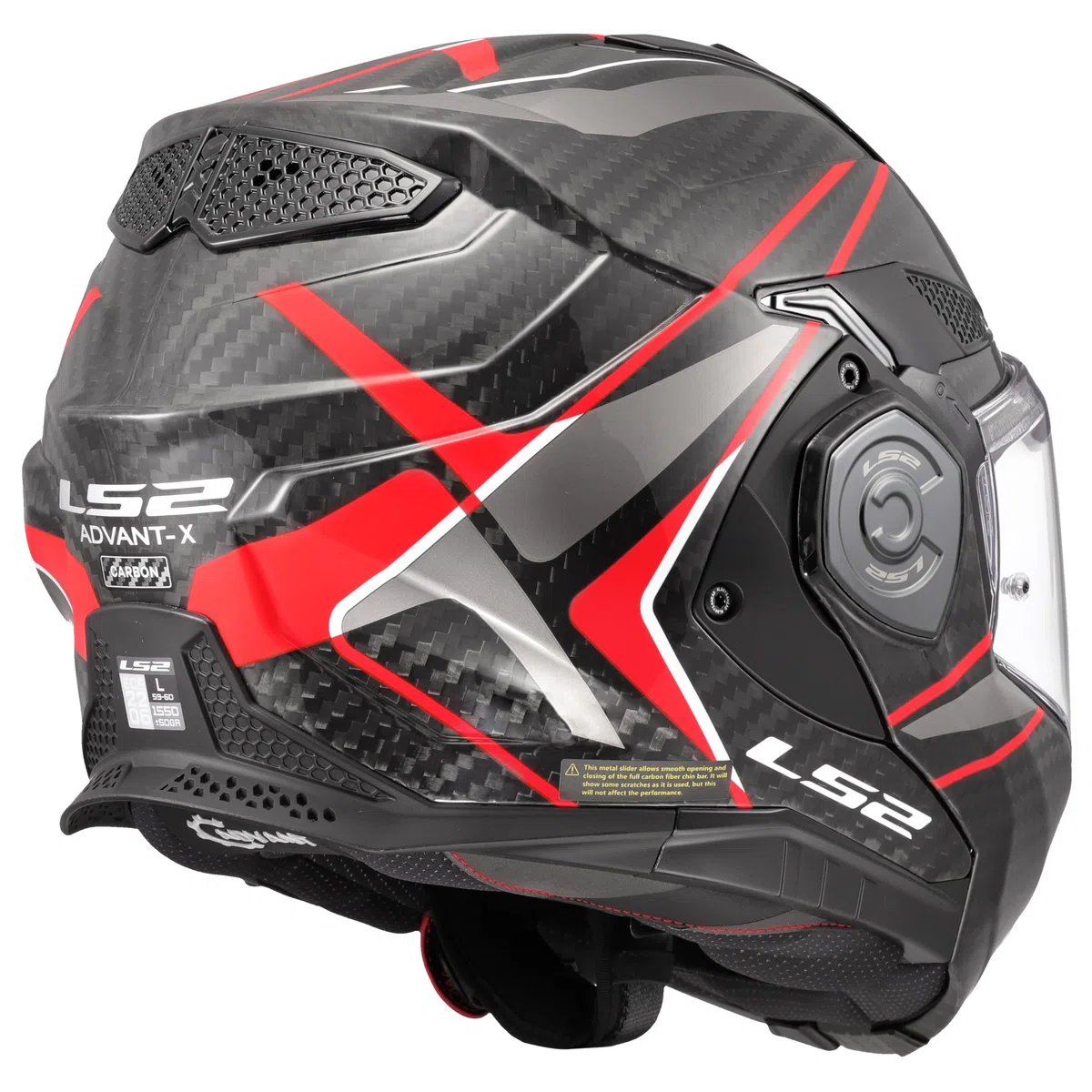 LS2, Casco Moto Modular ADVANT X CARBON FUTURE II Gloss Red, L
