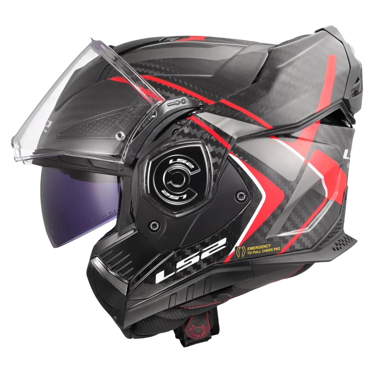 LS2, Casco Moto Modular ADVANT X CARBON FUTURE II Gloss Red, L