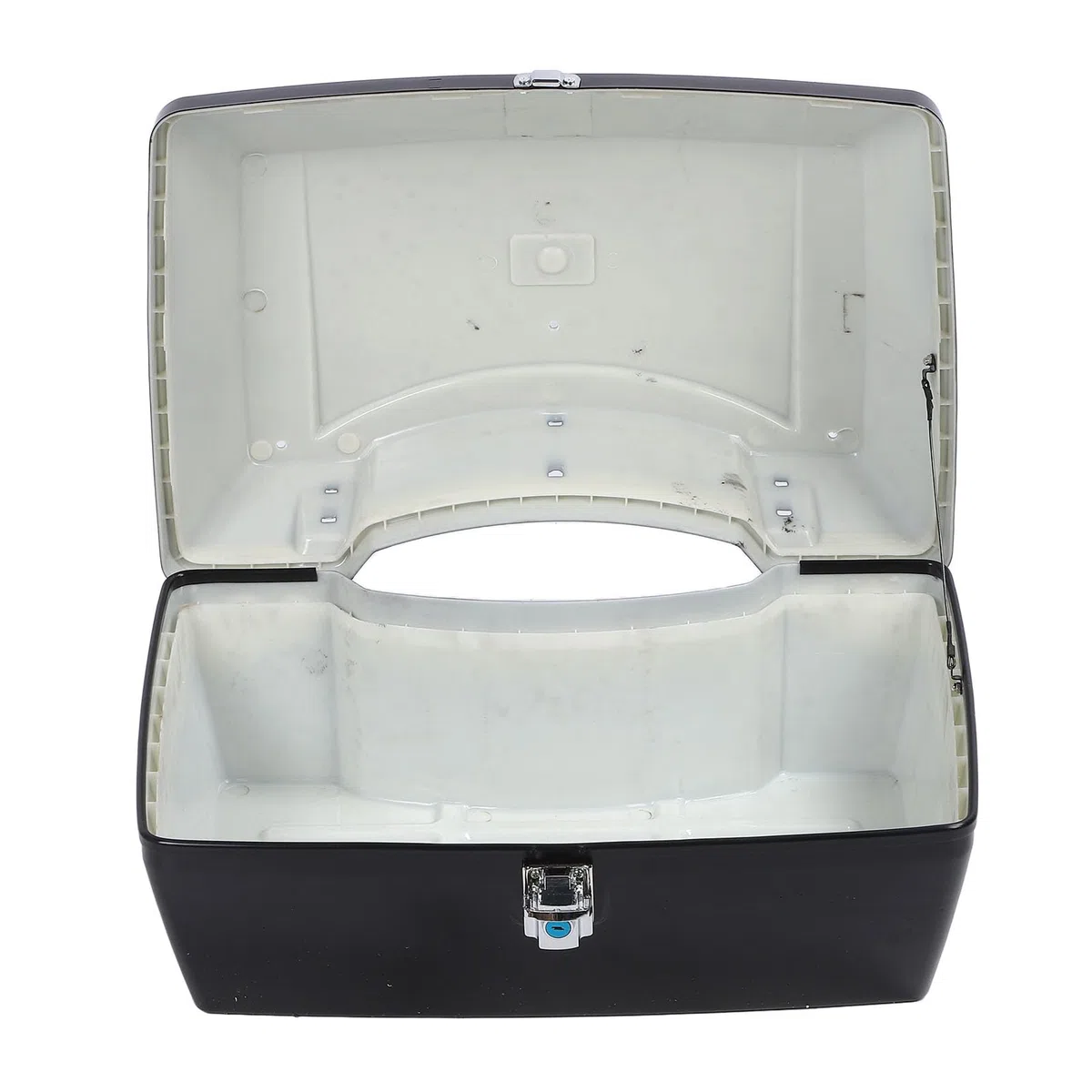 Estuche Trasero para Motocicleta de 48 L, Caja de Almacenamiento ABS con Cerradura integrada, Respaldo Acolchado y cojín ergonómico, Compatible con la mayoría de Motocicletas (Negro)