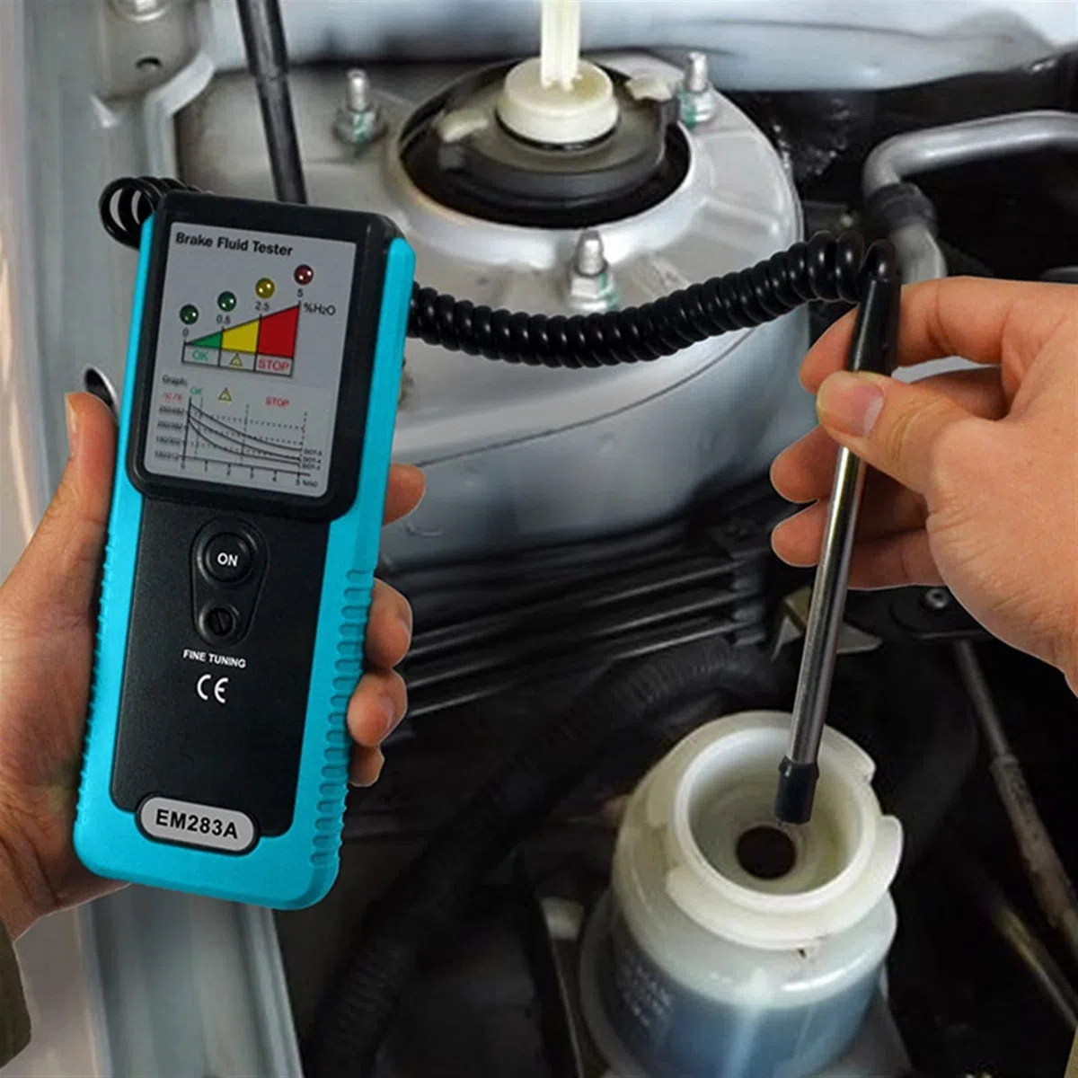 Detección de agua de la humedad del aceite del aceite del líquido del freno del coche con la sonda de alta precisión for el automóvil Dot3 dot4 dot5 Herramienta de diagnóstico de fluidos de frenos Por