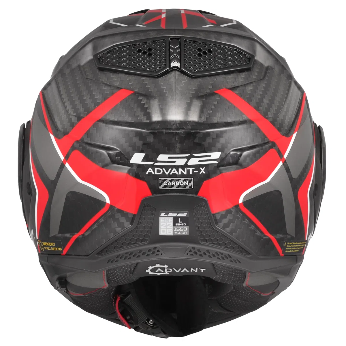 LS2, Casco Moto Modular ADVANT X CARBON FUTURE II Gloss Red, L