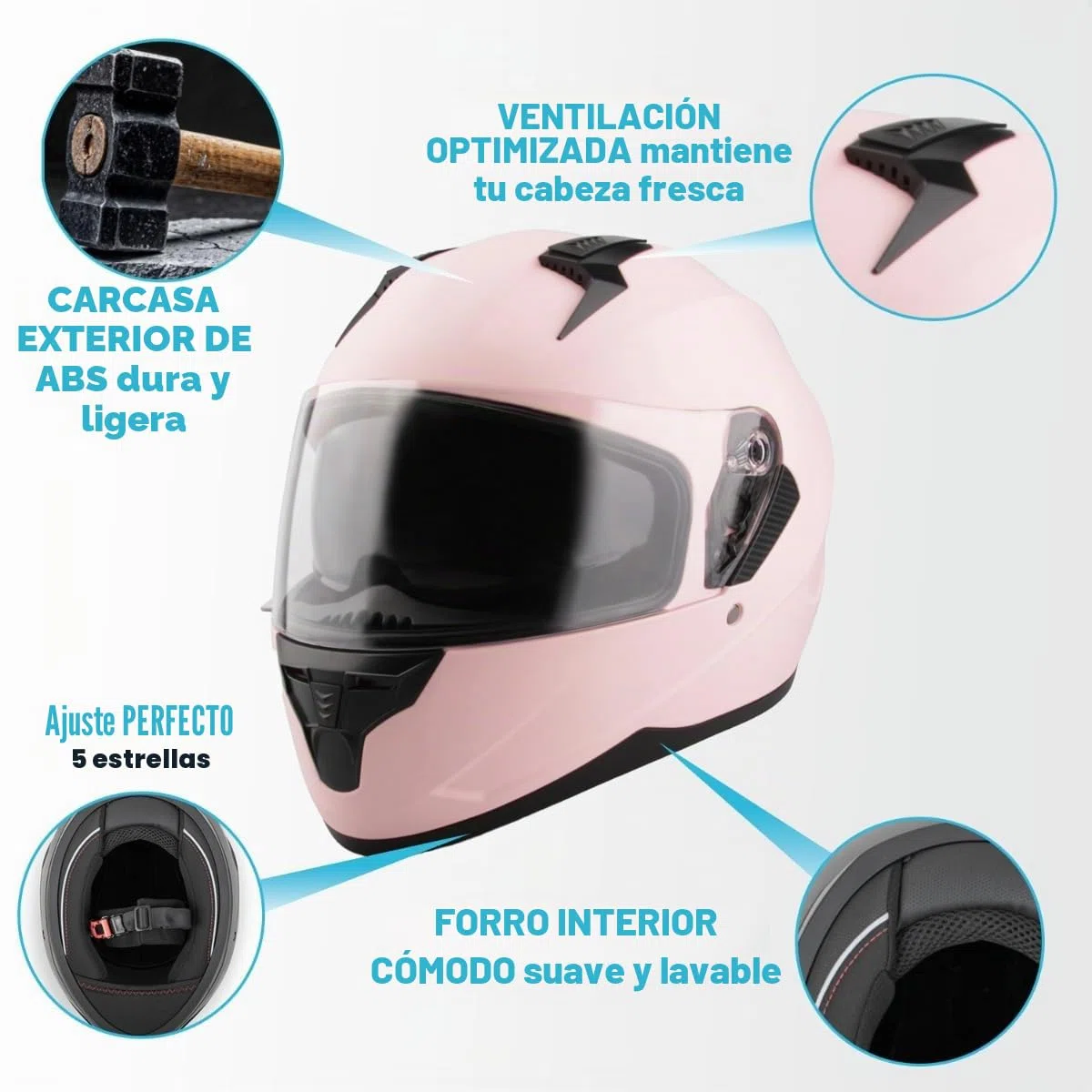 VINZ Kennet Integralhelm mit Sonnenblende | Motorrad Helm Vollvisierhelm Mopedhelm | Motorradhelm Full-Face Helme | in GR. XS-XL