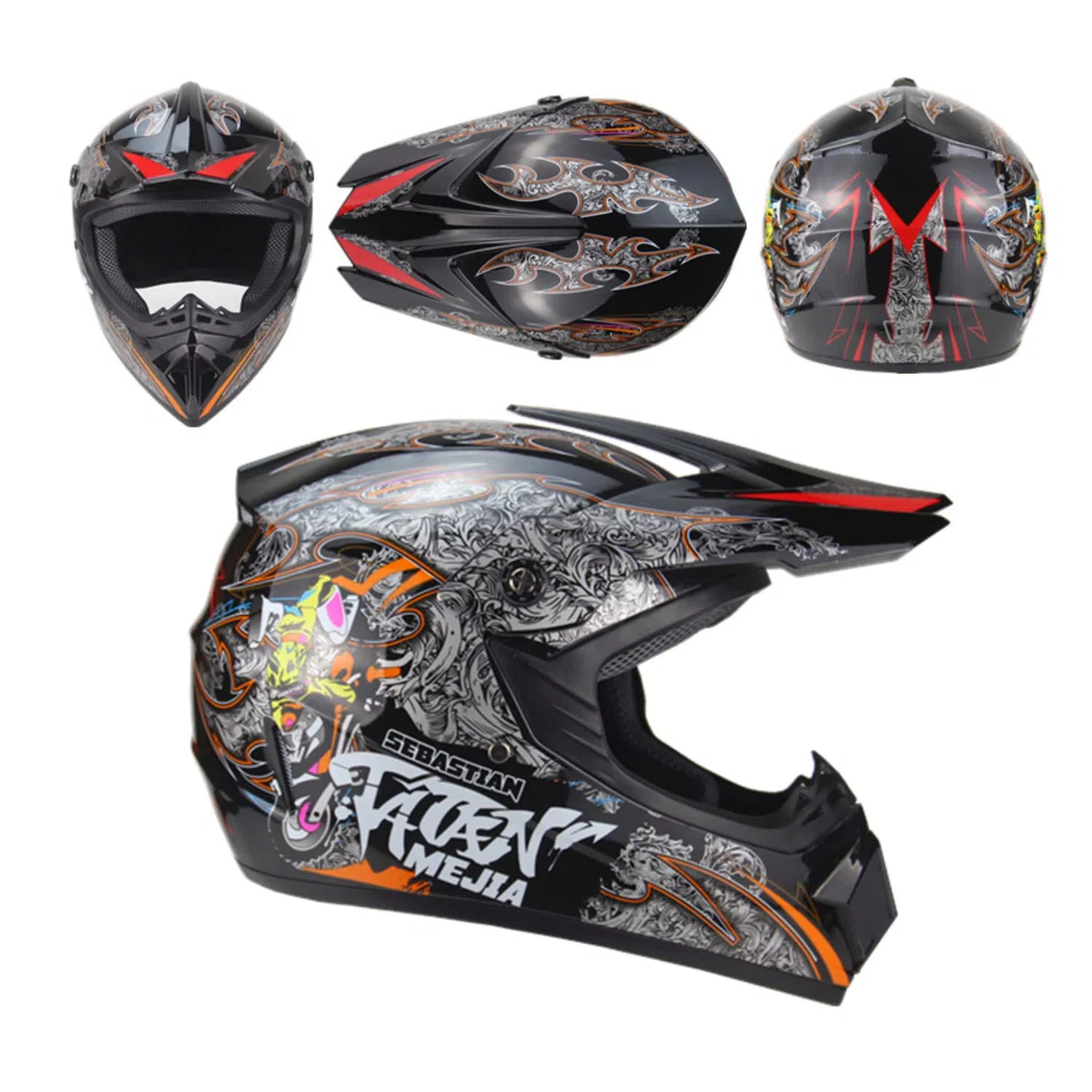 Casco Motocross Casco Dot Casco Offroad ATV Casco Dirt Bike Unisex Joven Casco de Moto con Guantes Gafas