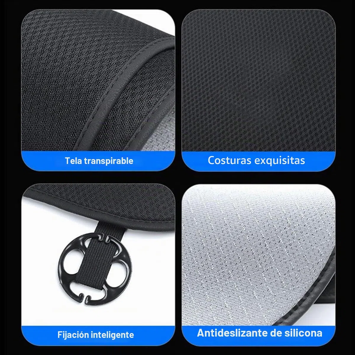 TOPABYTE Cojín de Asiento Trasero de Coche para Tesla Model 3 2017-2026 Funda Protectora Asiento Cuatro Estaciones Universal Modificación Completa (Sin Logo)