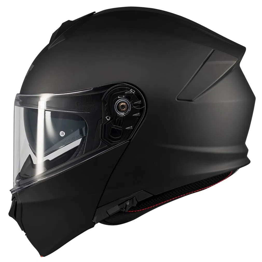 MT Genesis SV Pure Designed Negro Mate - Casco de Moto Modular Abatible con Visor Solar - Helmets Unisex Hombre y Mujer - Homologado P/J ECE 22.06