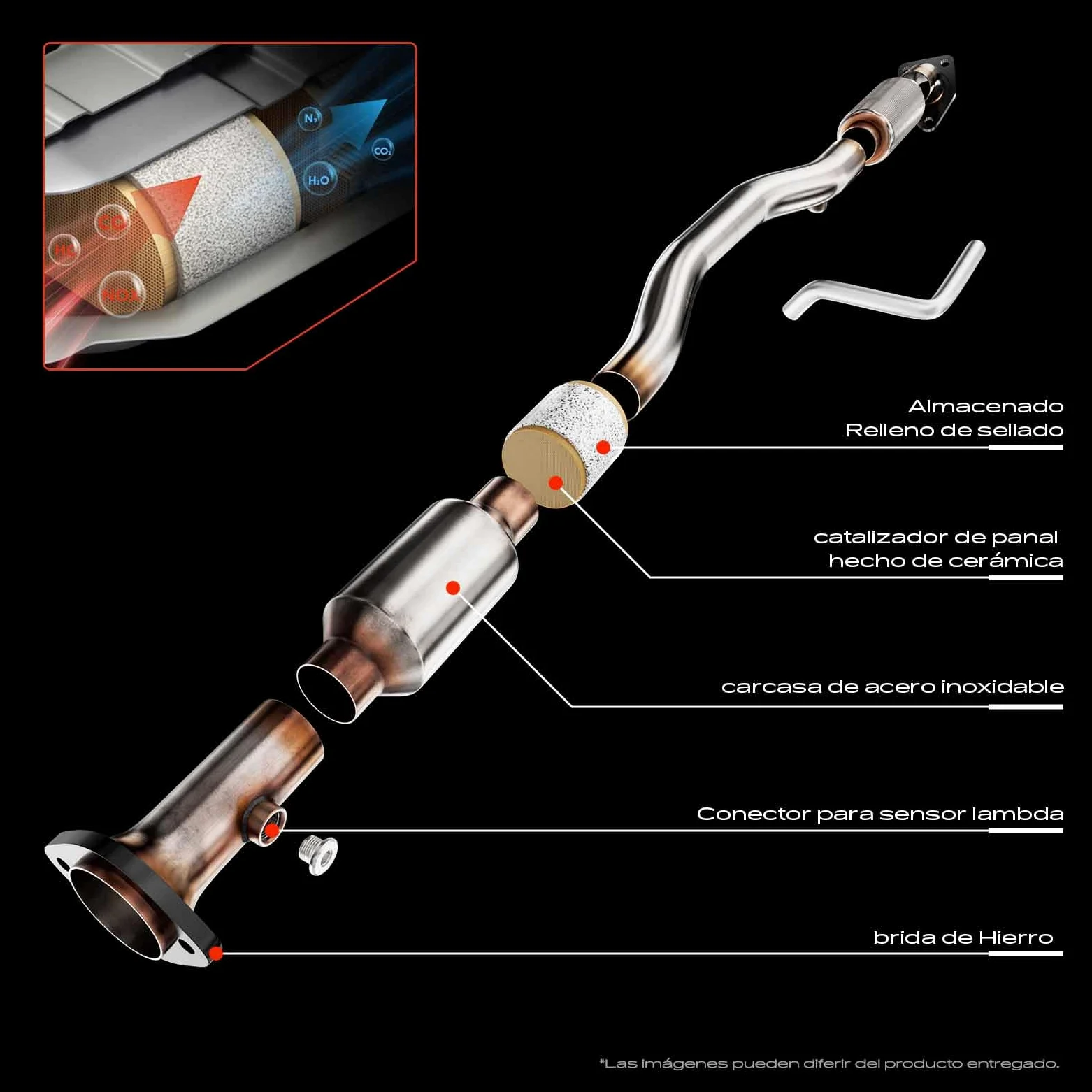 Frankberg Catalizador Colector de escape Compatible con 206+ 2L 2M 1.4i 206 Compacto 2A/C 1.4i 206 SW 2E/K 1.4 206 Berlina 1.4 Replace# 1608958380,1731KS