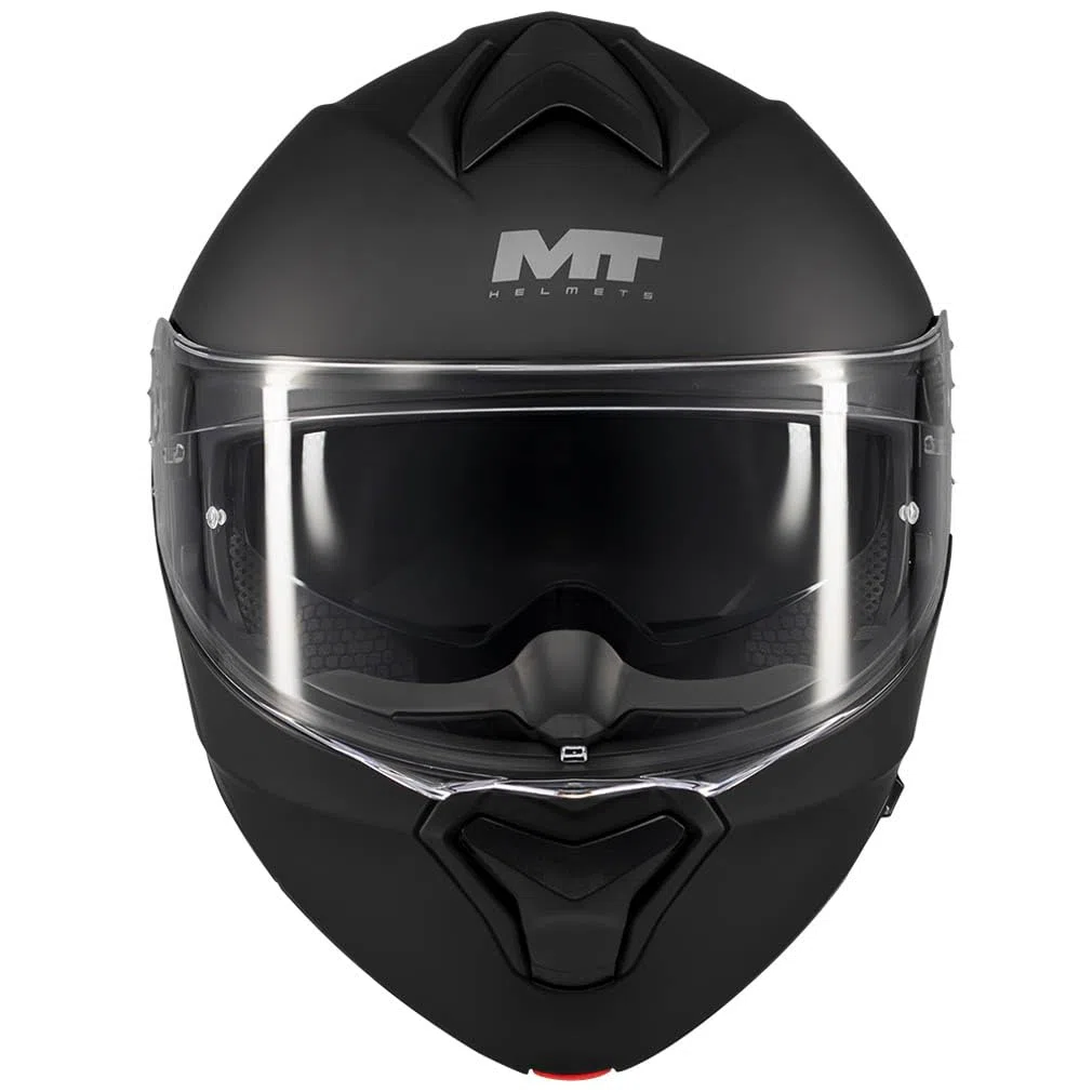 MT Genesis SV Pure Designed Negro Mate - Casco de Moto Modular Abatible con Visor Solar - Helmets Unisex Hombre y Mujer - Homologado P/J ECE 22.06