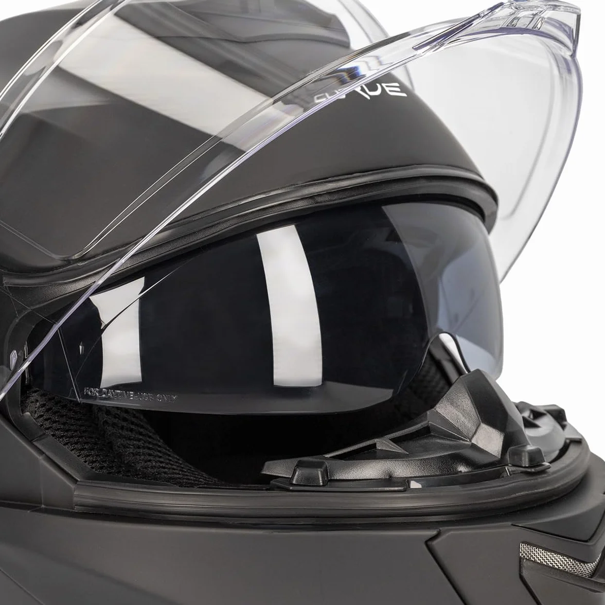 Curve Casco Modular para Moto, Krypton, Material Resina ABS termoplástica, Sistema de ventilación, Visor Solar Ahumado, Cierre micrométrico, Adultos, Hombre y Mujer, ECE 22.06