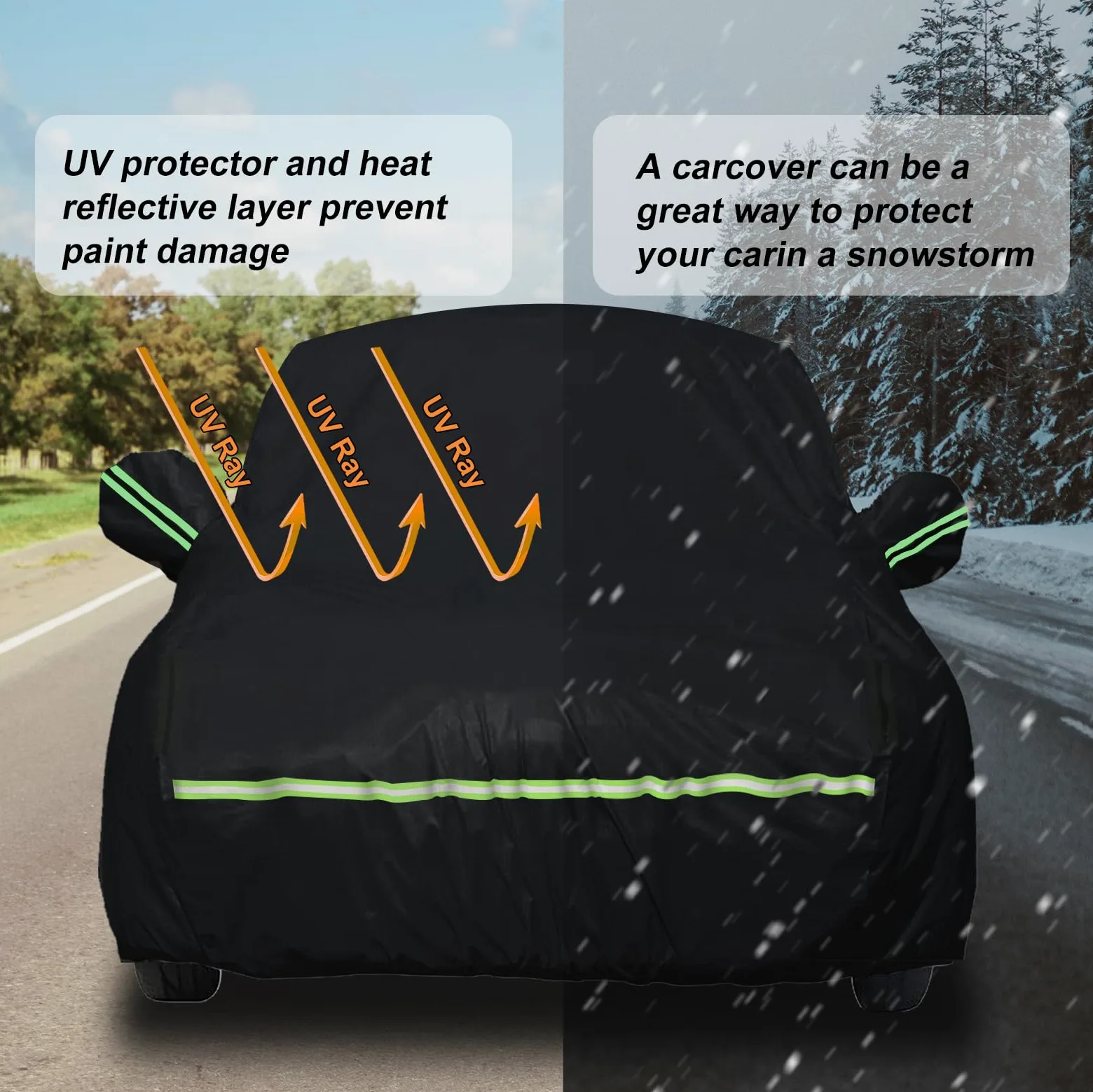 Fundas Impermeables de Coche para Mini Cooper/Cooper S 210T 2002-2021 (Negro) 210T, Personalizadas, 6 Capas, Resistente, Impermeable, protección para Todo Tipo de Clima para Exteriores