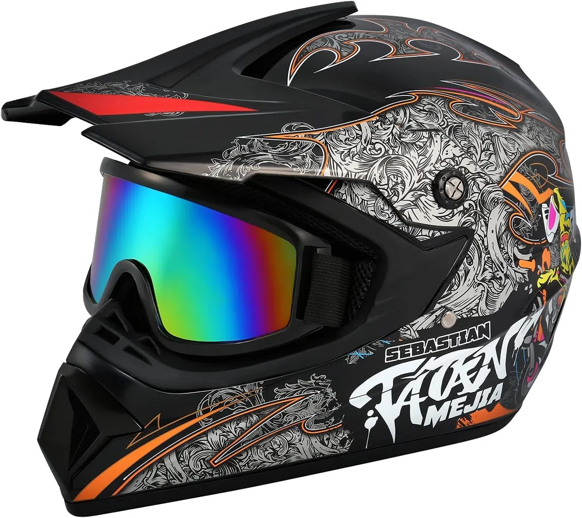 Casco Motocross Casco Dot Casco Offroad ATV Casco Dirt Bike Unisex Joven Casco de Moto con Guantes Gafas