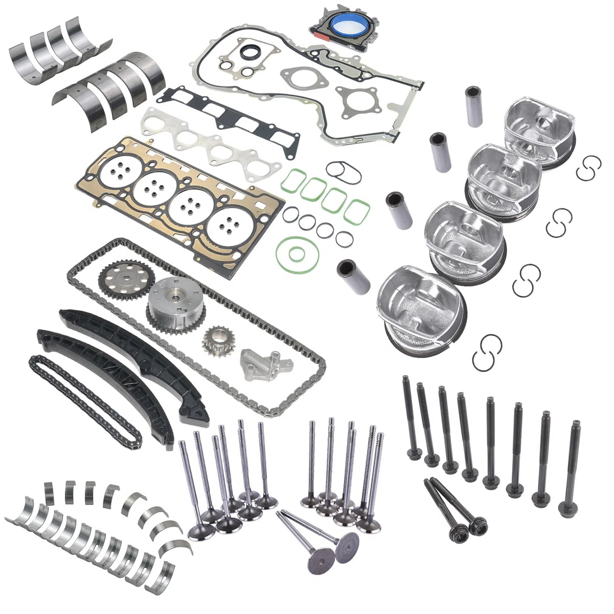 Juego de junta de culata y cadena de distribución del pistón del motor reemplazo para A1 A3 Ib1za V 1T3 1.4 TFSI BLG CAVD CTH 03C107065AQ 03C109158