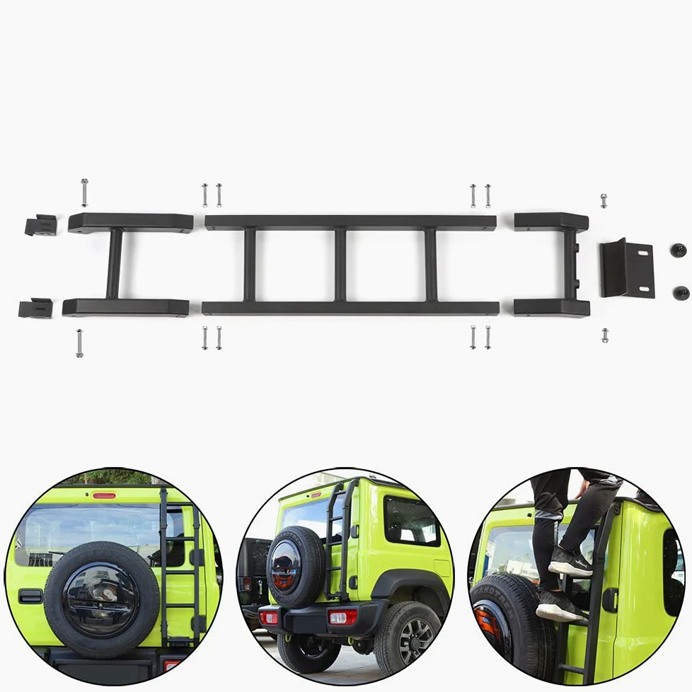 Escalera de puerta trasera de coche de aluminio para puerta trasera para Suzuki Jimny 2019 + cola trasera