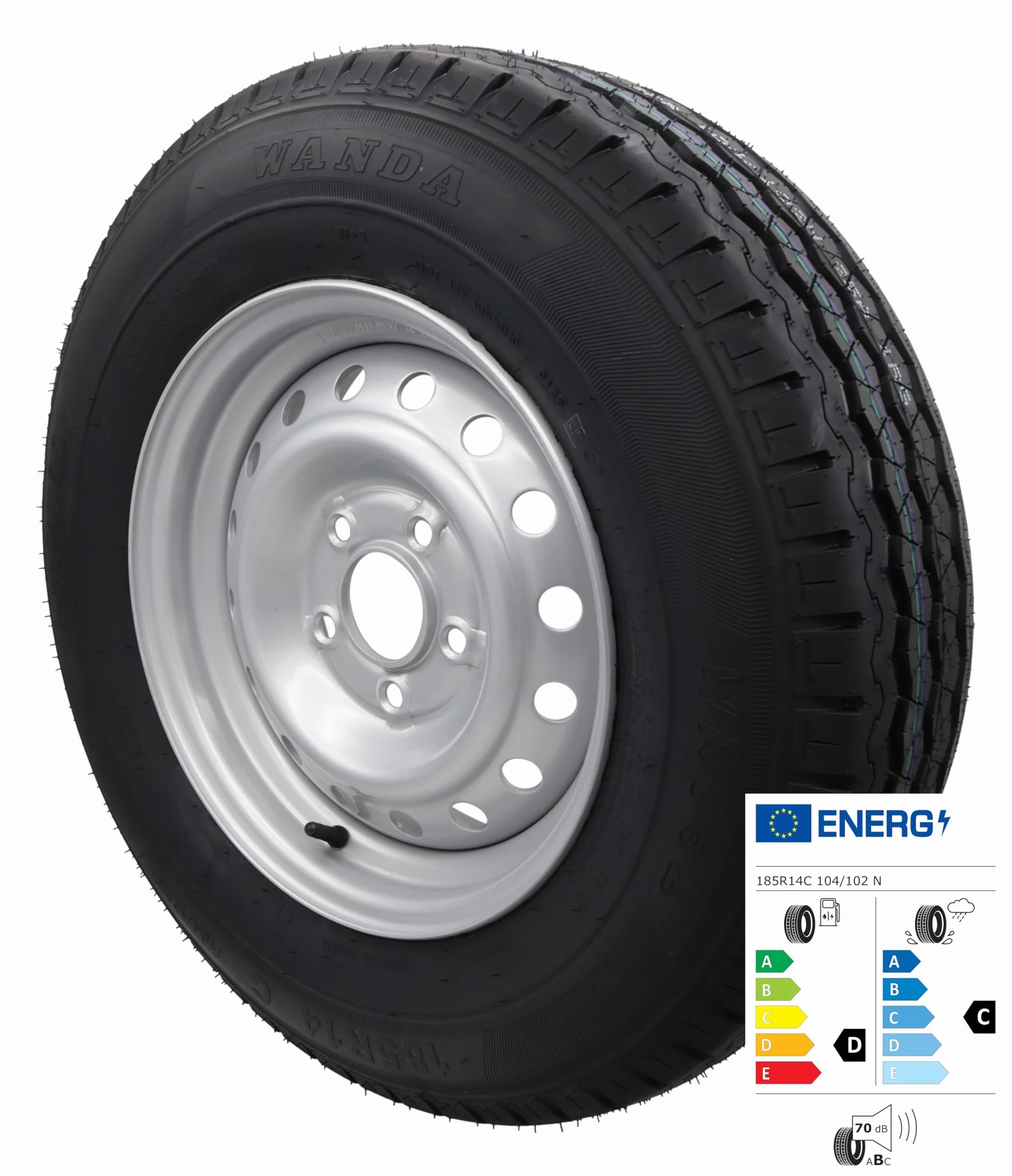 Rueda completa 185R14C 112 x 5 900 kg ruedas 14" 185/14 R 14 C rueda remolque neumático remolque remolque remolque