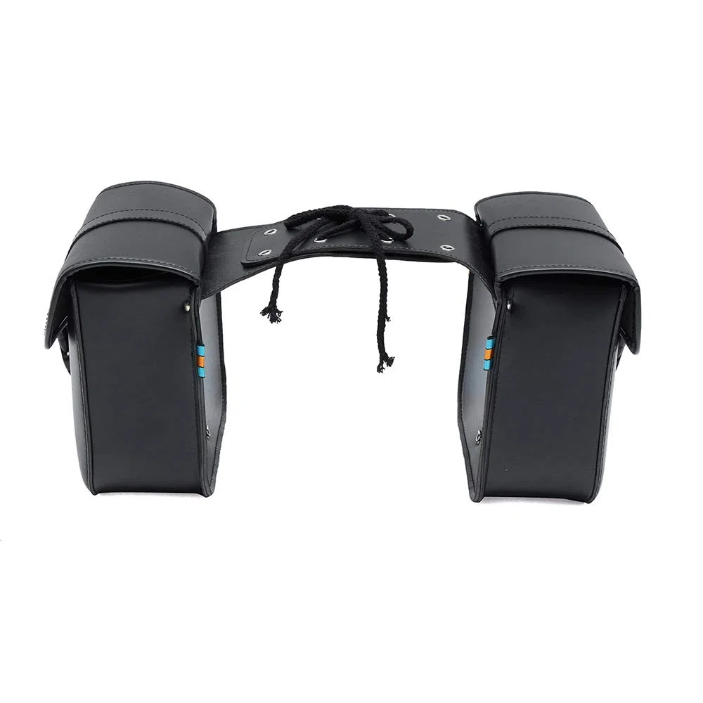 1 par de Alforjas Laterales de la Motocicleta PU Cuero Sanddlebag Impermeable Lado de la Motocicleta Equipaje Negro