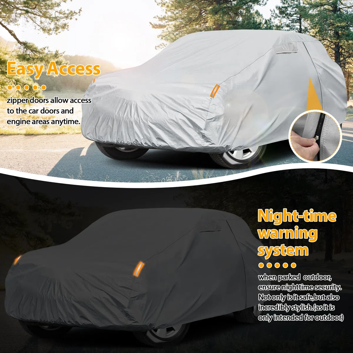 Cubierta impermeable para Porsche Cayenne 2009-2025, funda para todo clima con cierre de cremallera, resistente al viento, gris