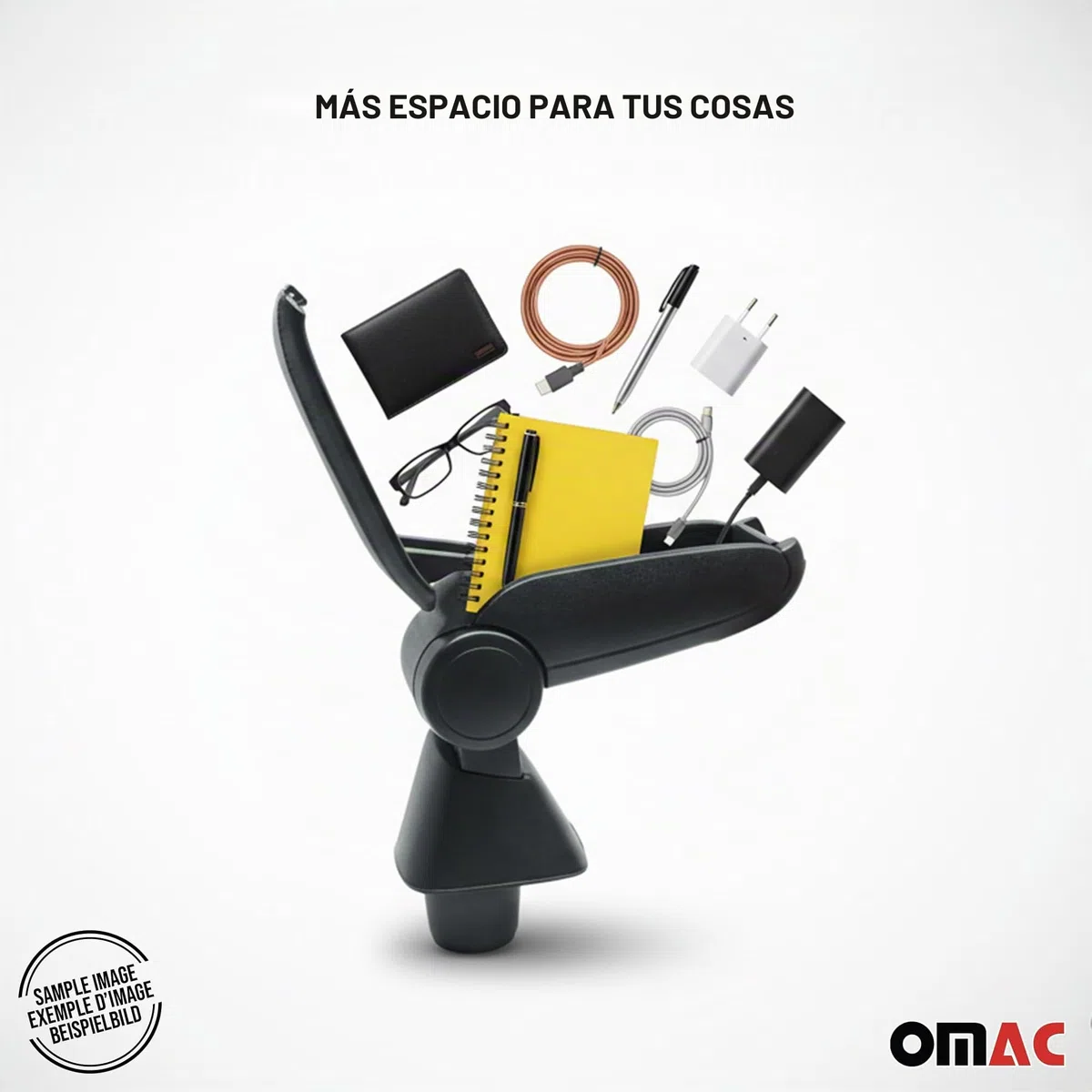 OMAC Armlehne para Renault Clio 2019-2025 - Snap-On - ABS + Kunstleder - Keine Bohrung o Installation - Einfache Montage Black