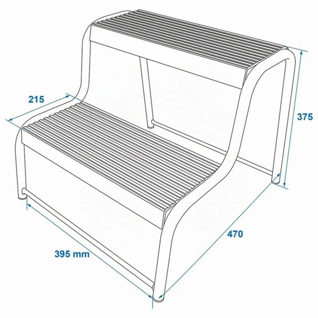 Escalera de doble escalón para caravanas/autocaravanas ProPlus 360822, Negro