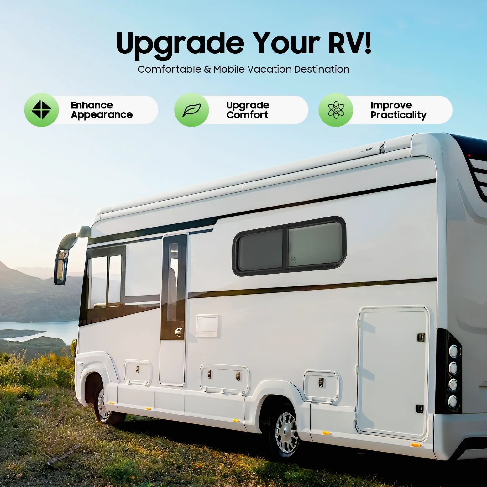 Ventana para autocaravana con protección contra insectos, 900x300mm, ventanas tintadas corredizas para caravana, ventanas laterales para RV, ventanas para autocaravanas, ventanas corredizas