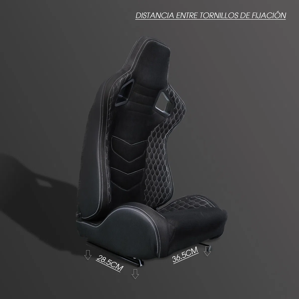 MODAUTO Asiento Deportivo Coche,Semibaquet Ajustable,Adaptable para Coches,Ríeles Incluidos,Conductor y Pasajero,para Coche y Simulador de Conducción (N785, Piloto)