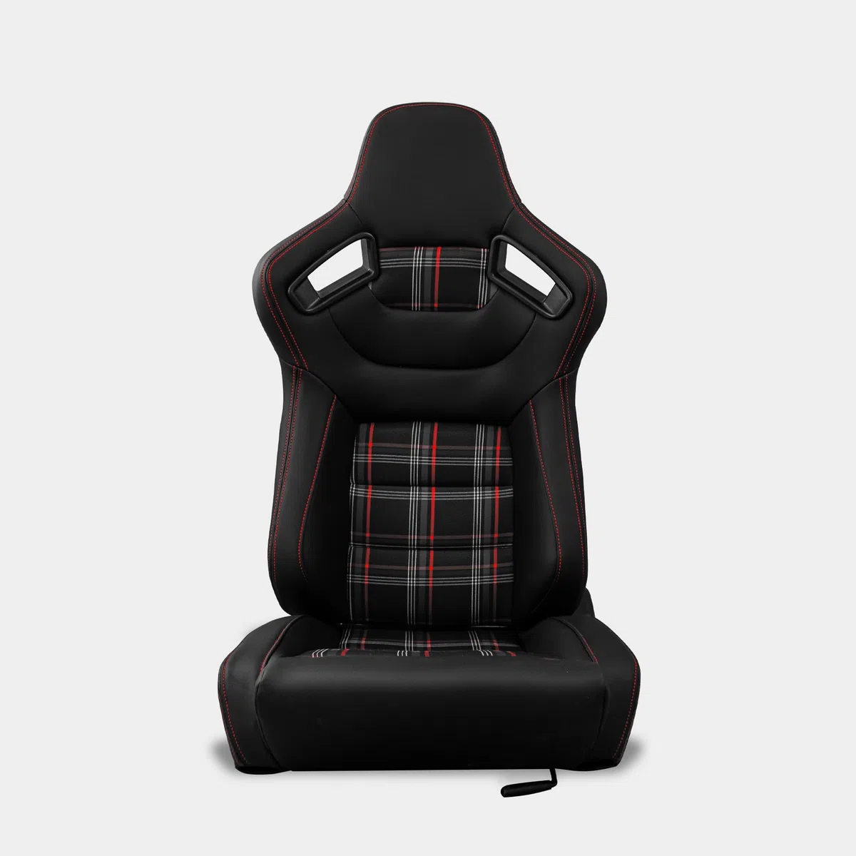 M MODAUTO Semibaquet S.E-S.C Cuero Negro/Paches De Tela/Detalles de Fibra Carbono,Semibaquet Deportivo,Adaptable para Coches,Ríeles Incluidos.N512L