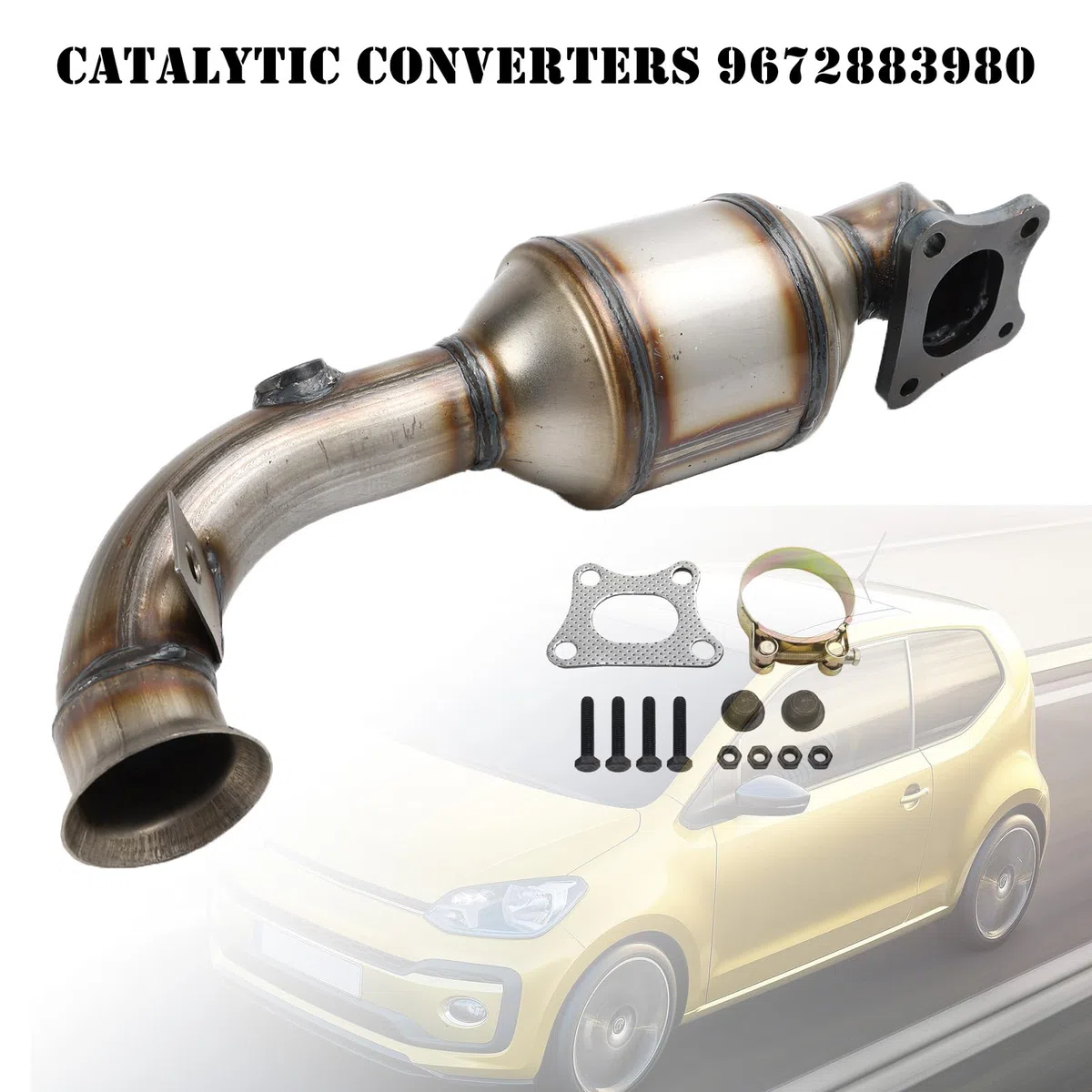 Topteng Catalytic Converter 9822117480 Apto para Peugeot 108 208 301 308 II Apto para Citroen C1 C3 C4 DS3 1.2 VTi
