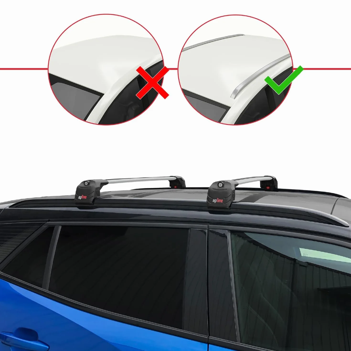 Compatible con Peugeot 2008 II (P24) 2020-2026 Modelo Ace-2 Barra de Techo Auto Portaequipajes Barras Transversales Gris Aluminio 2 Barras